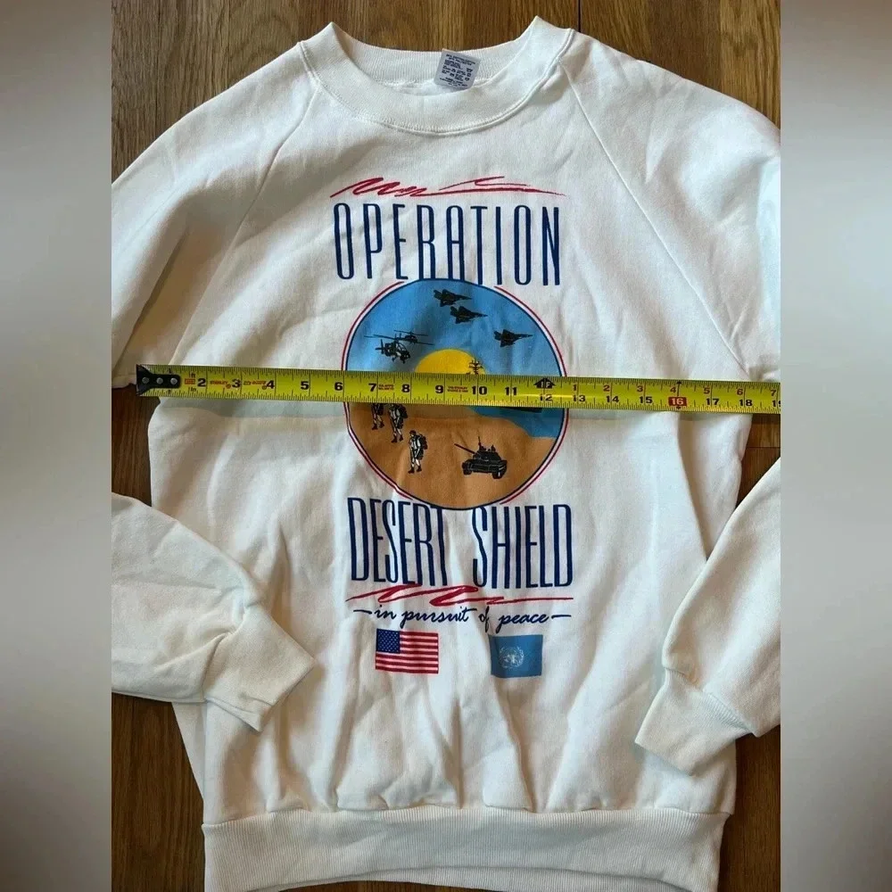 Vintage 1991 Operation Desert Storm/Shield Double Sided Sweatshirt M Made In USA